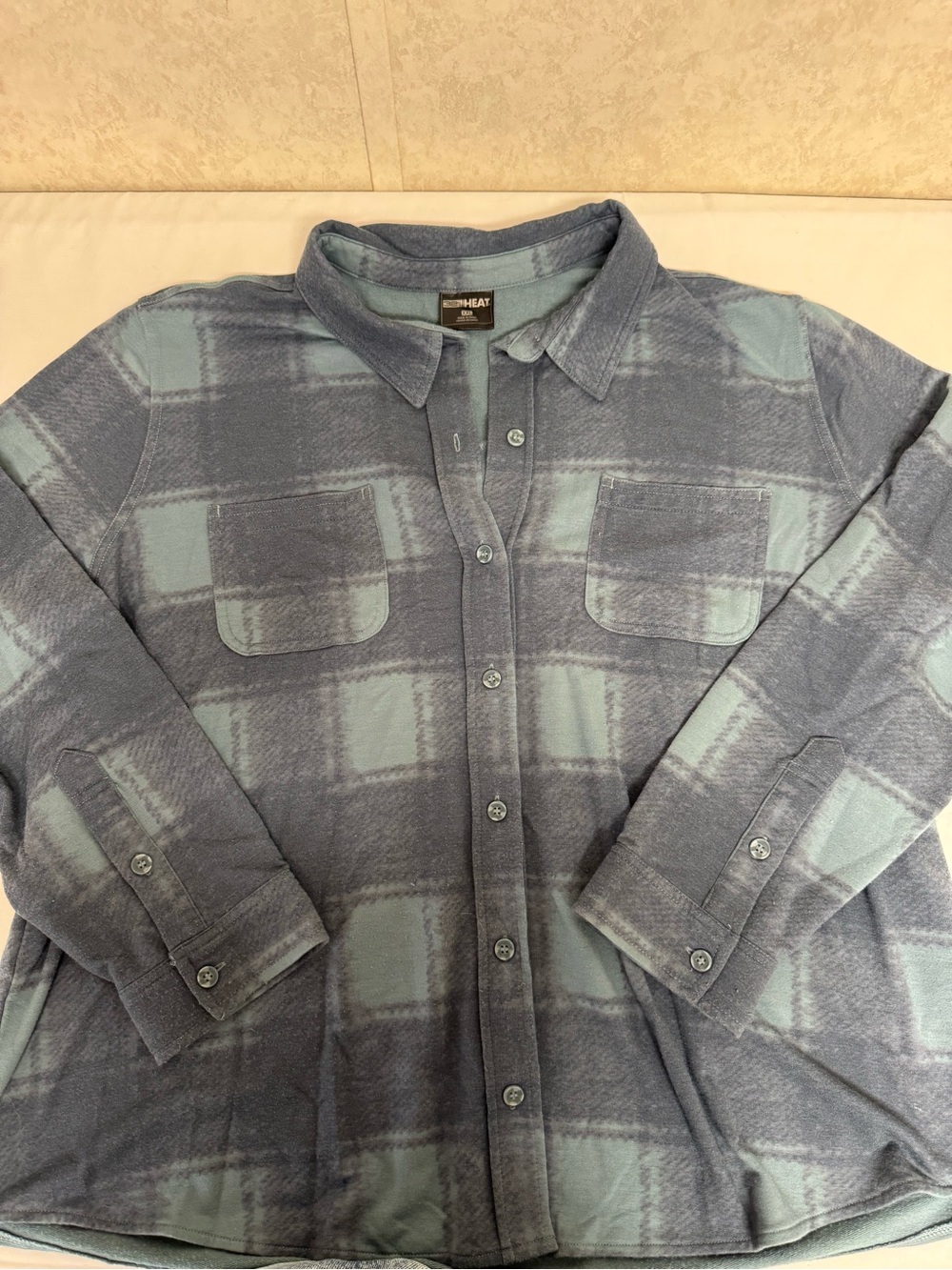 32 Degrees Slate Blue Plaid Button-Front Shirt